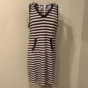 Dakini Hooded Black &  White Striped Dress